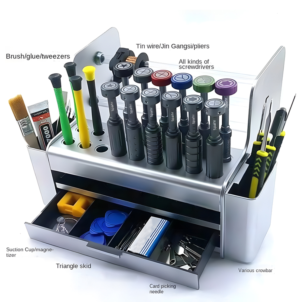 Phone Accessories Rack - Masaüstü Raf Elektronik Bakım Alet Dolabı